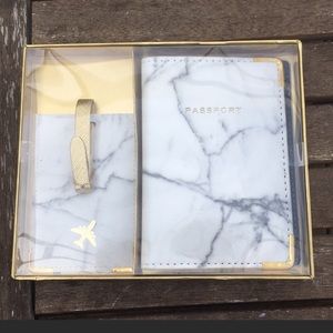 Cute Marble Luggage Tag and Passport Set